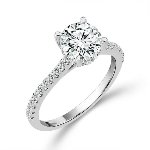 Diamond Bridal Ring 1 1/2 ct tw Center RD 14k White Gold