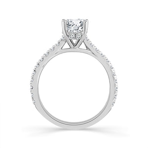 Diamond Bridal Ring 1 1/2 ct tw Center OV 14k White Gold