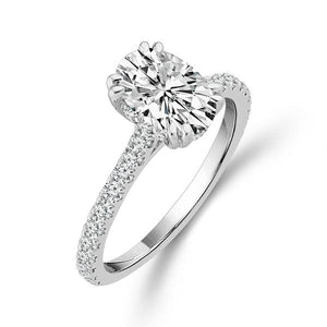 Diamond Bridal Ring 1 1/2 ct tw Center OV 14k White Gold