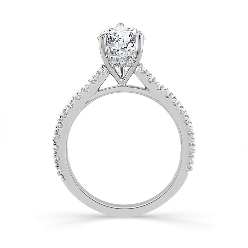 Diamond Bridal Ring 1 1/2 ct tw Center PE 14k White Gold