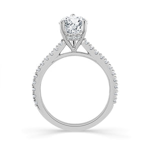 Diamond Bridal Ring 1 1/2 ct tw Center PE 14k White Gold