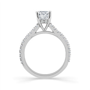 Diamond Bridal Ring 1 1/2 ct tw Center EM 14k White Gold