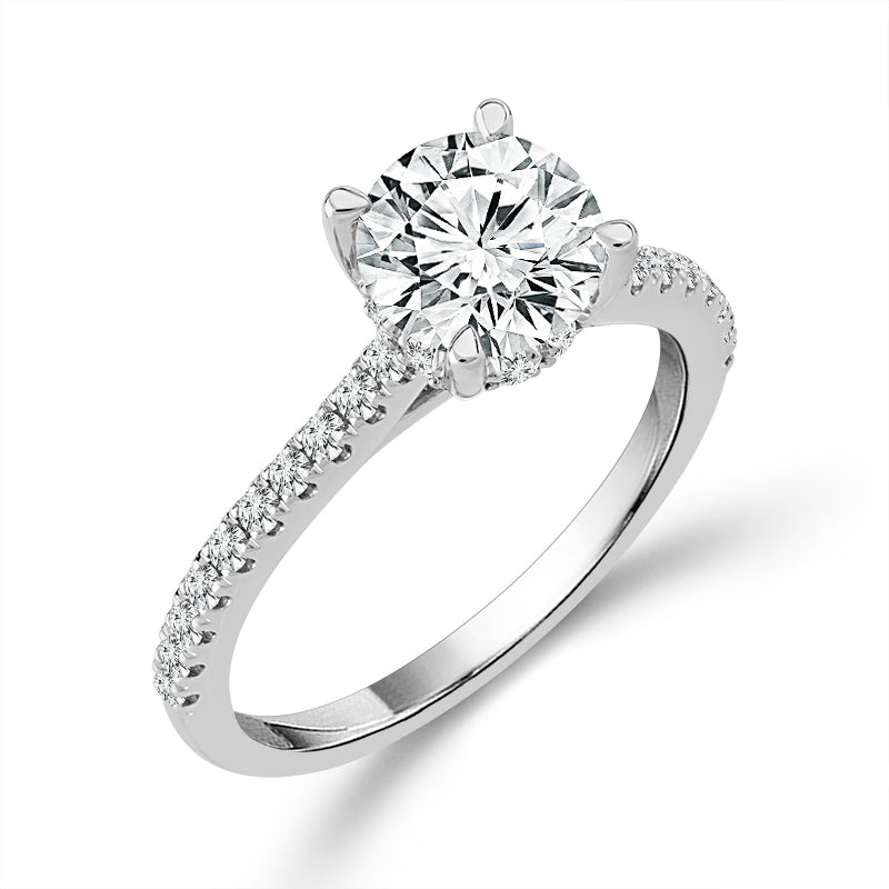 Diamond Bridal Ring 1 ct tw Center RD 14k White Gold
