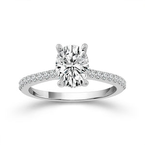Diamond Bridal Ring 1 ct tw Center OV 14k White Gold