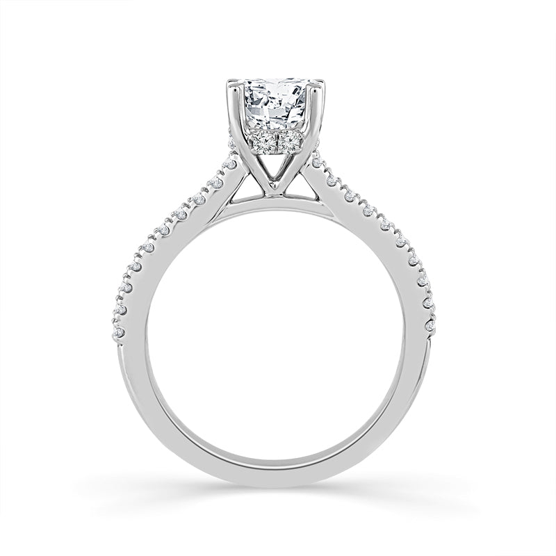 Diamond Bridal Ring 1 ct tw Center OV 14k White Gold