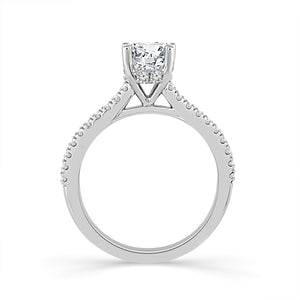 Diamond Bridal Ring 1 ct tw Center OV 14k White Gold