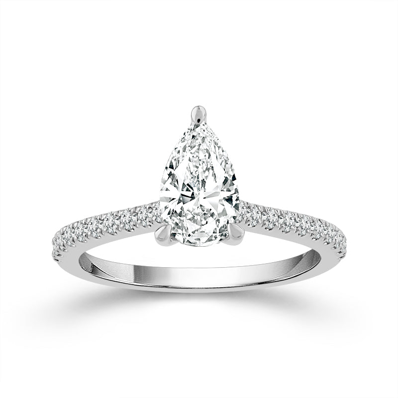 Diamond Bridal Ring 1 ct tw Center PE 14k White Gold
