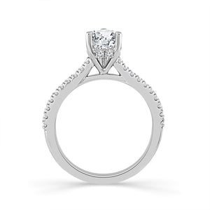 Diamond Bridal Ring 1 ct tw Center PE 14k White Gold