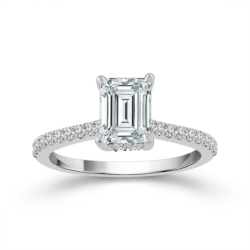 Diamond Bridal Ring 1 ct tw Center EM 14k White Gold