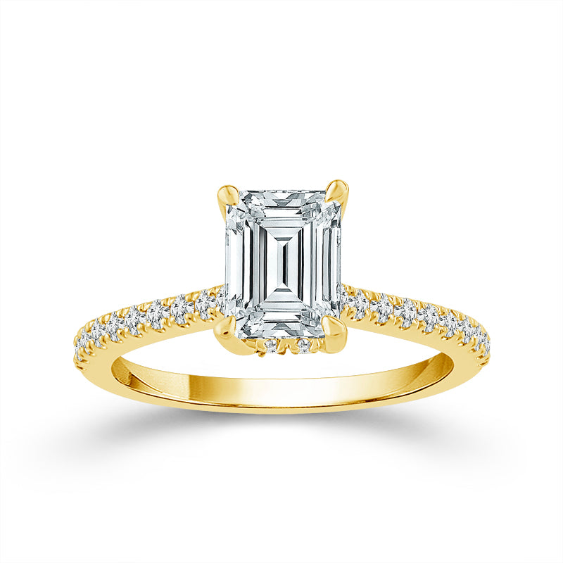 Diamond Bridal Ring 1 ct tw Center EM 14k White Gold