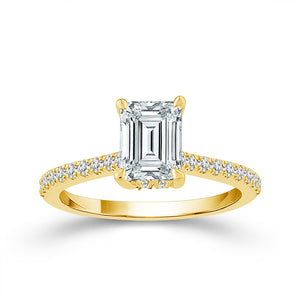 Diamond Bridal Ring 1 ct tw Center EM 14k White Gold