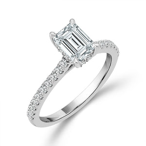 Diamond Bridal Ring 1 ct tw Center EM 14k White Gold