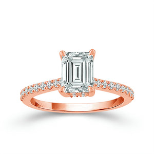 Diamond Bridal Ring 1 ct tw Center EM 14k White Gold