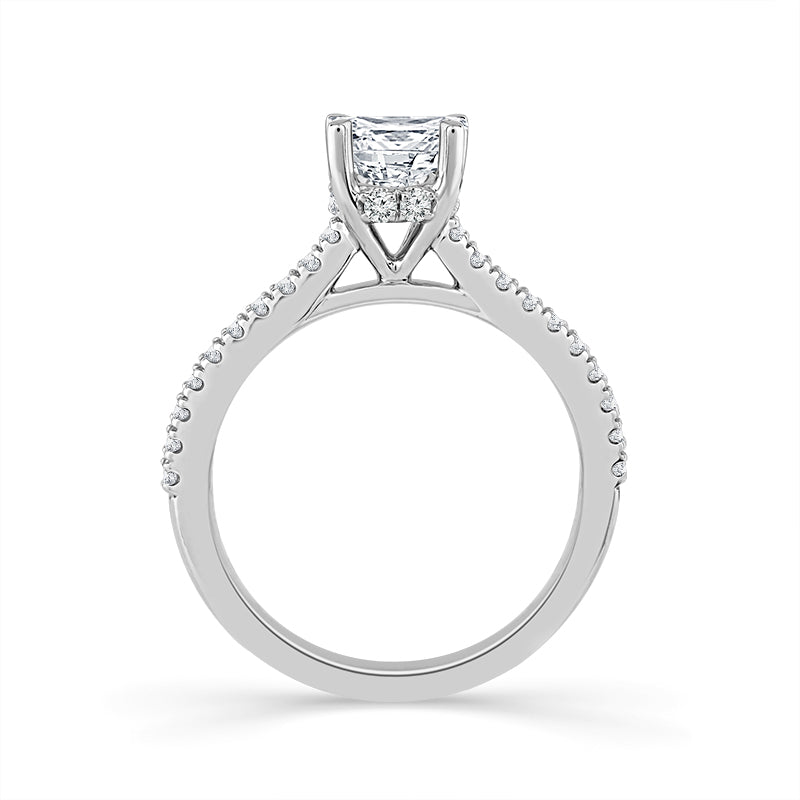 Diamond Bridal Ring 1 ct tw Center EM 14k White Gold