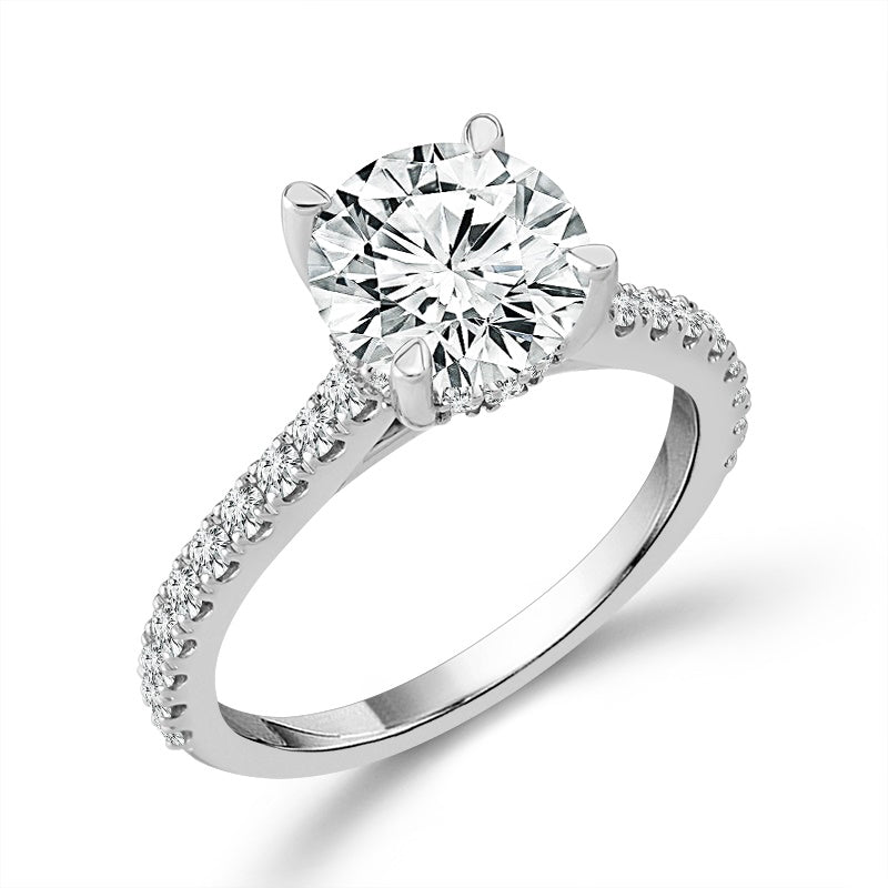 Diamond Bridal Ring 2 ct tw Center RD 14k White Gold