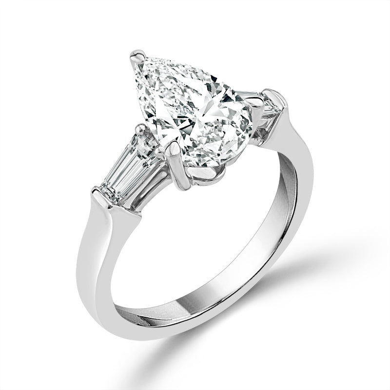 Diamond Bridal Ring 2 ct tw Center PE 14k White Gold