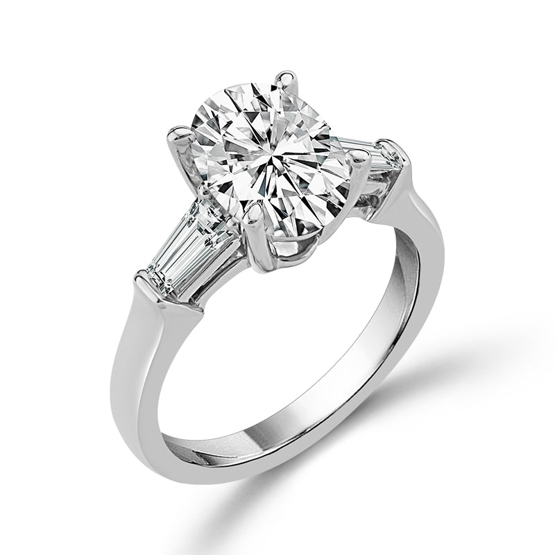 Diamond Bridal Ring 1 1/2 ct tw Center OV 14k White Gold