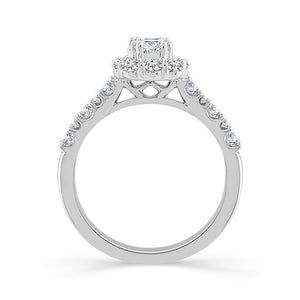 Diamond Bridal Ring 1/2 ct tw Center EM 14k White Gold
