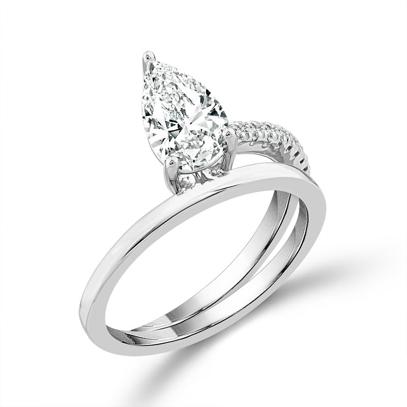 Diamond Bridal Ring 1 ct tw Center PE 14k White Gold