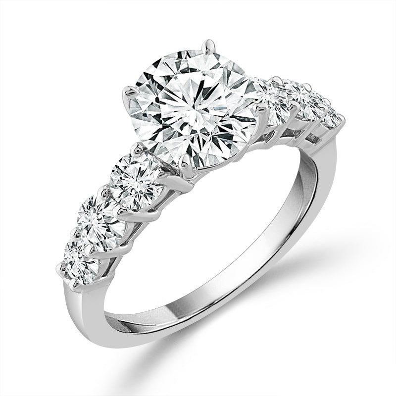 Diamond Bridal Ring 1 1/2 ct tw Center RD 14k White Gold
