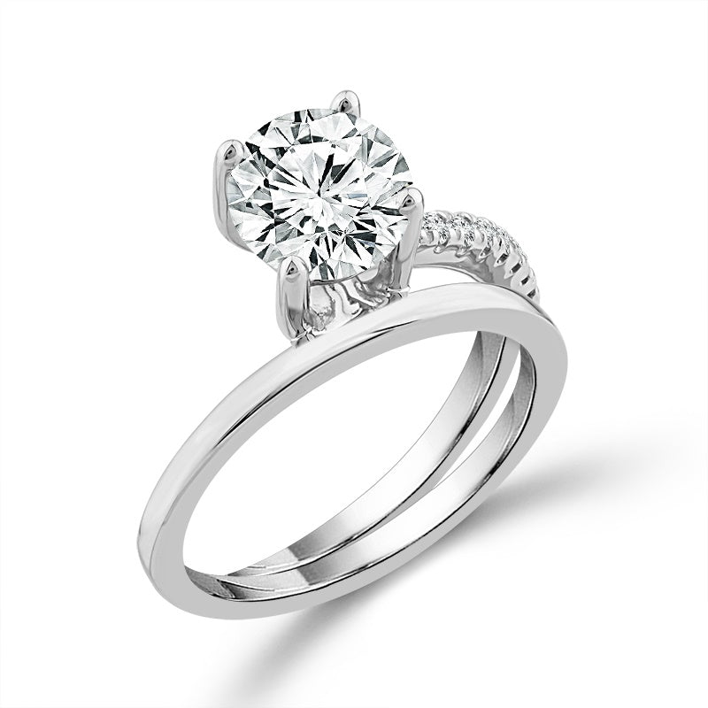 Diamond Bridal Ring 1 ct tw Center RD 14k White Gold