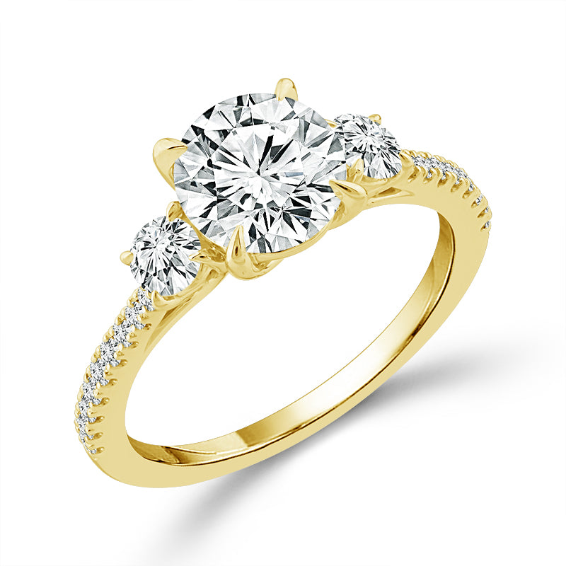 Diamond 3-Stone Ring 2 ct tw 14k White Gold