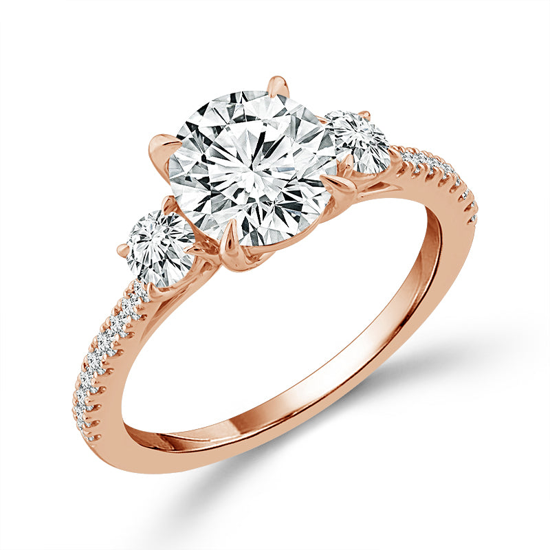 Diamond 3-Stone Ring 2 ct tw 14k White Gold