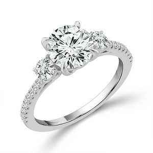 Diamond 3-Stone Ring 2 ct tw 14k White Gold