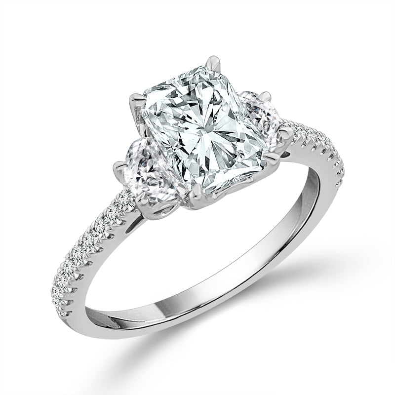 Diamond 3-Stone Ring 2.13 ct tw 14k White Gold