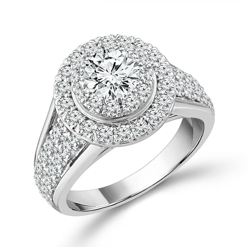 Diamond Engagement Ring 2 ct tw 14k White Gold