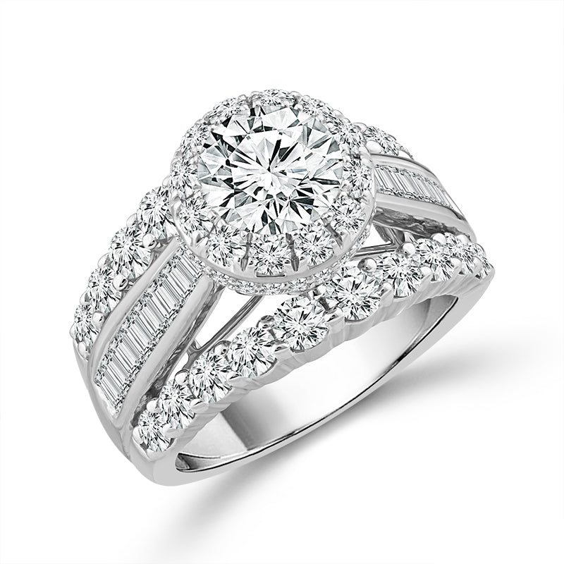Diamond Engagement Ring 4 ct tw 14k White Gold