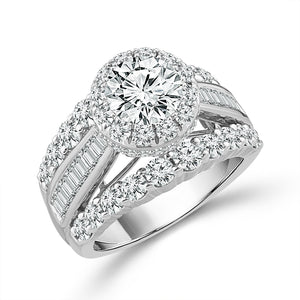 Diamond Engagement Ring 4 ct tw 14k White Gold