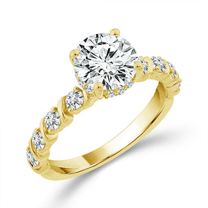Diamond Engagement Ring 0.50 ct tw Center Round 14k Yellow Gold