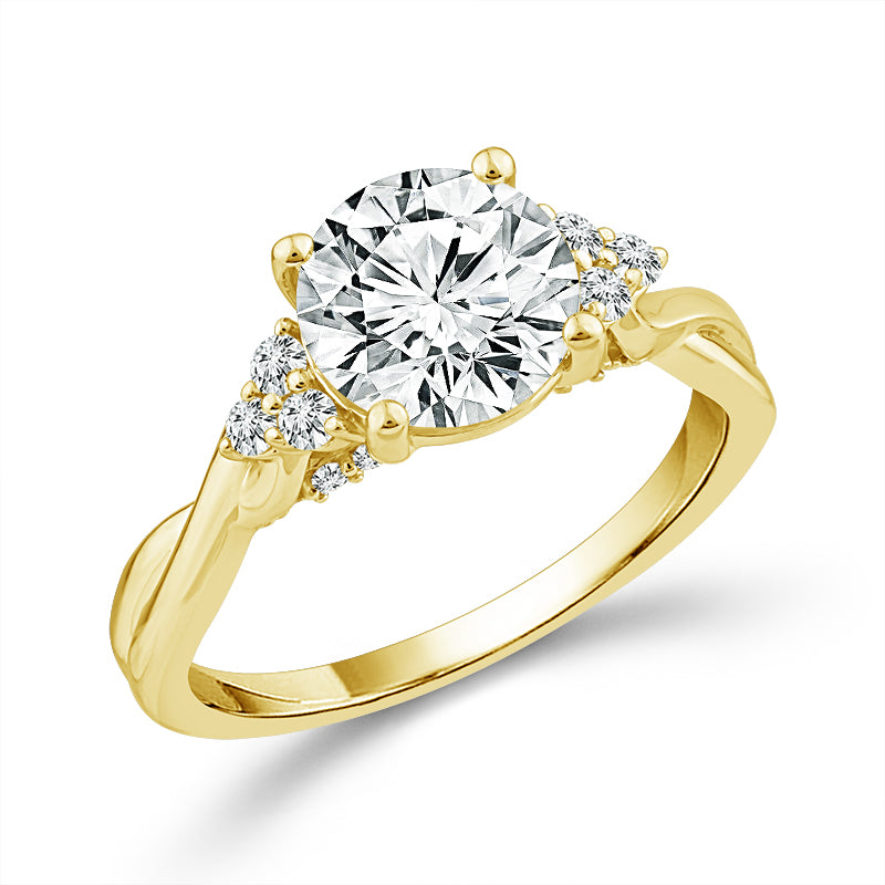 Diamond Engagement Ring 0.25 ct tw Center Round 14k Yellow Gold