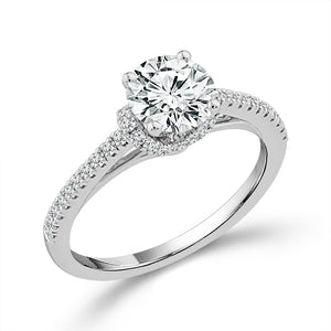 Diamond Engagement Ring 0.40 ct tw Center Round 14k White Gold