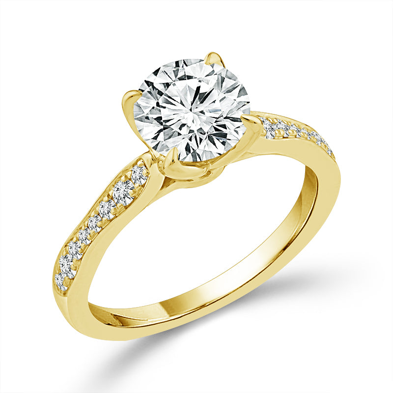 Diamond Engagement Ring 0.25 ct tw Center Round 14k Yellow Gold