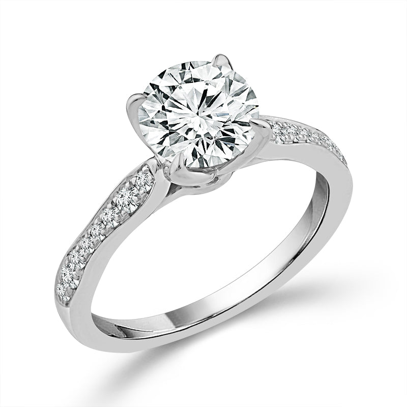 Diamond Engagement Ring 0.25 ct tw Center Round 14k Yellow Gold