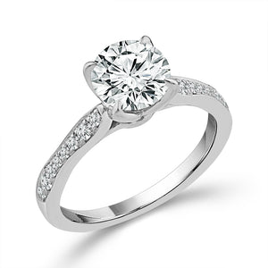 Diamond Engagement Ring 0.25 ct tw Center Round 14k Yellow Gold