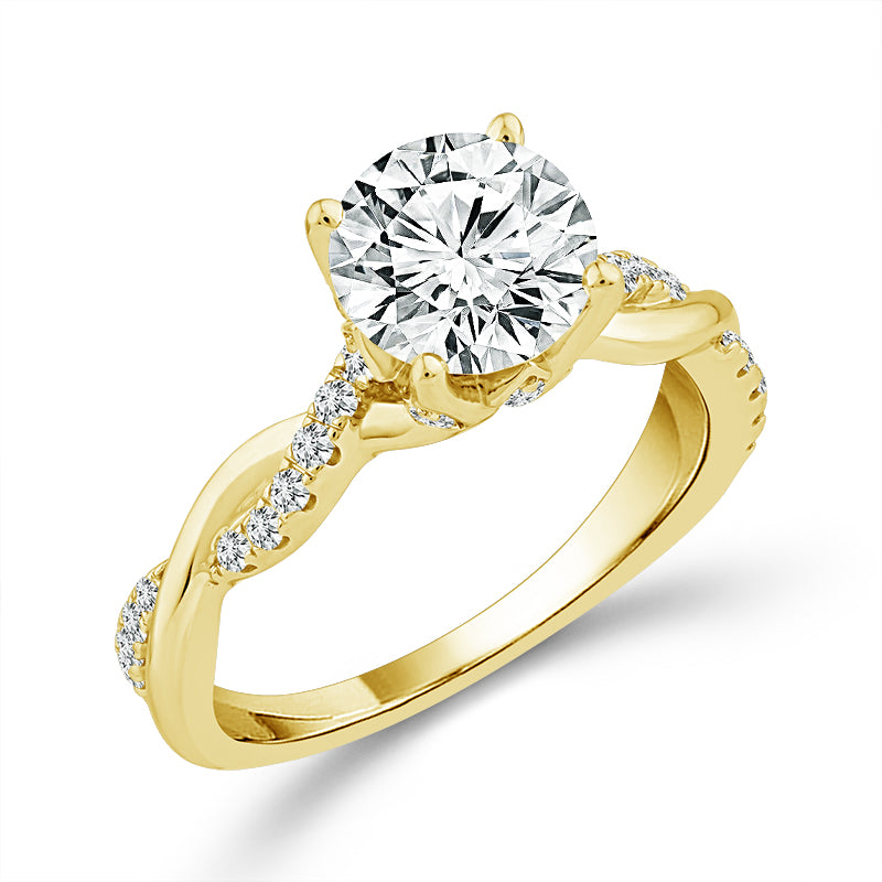Diamond Engagement Ring 0.25 ct tw Center Round 14k Yellow Gold