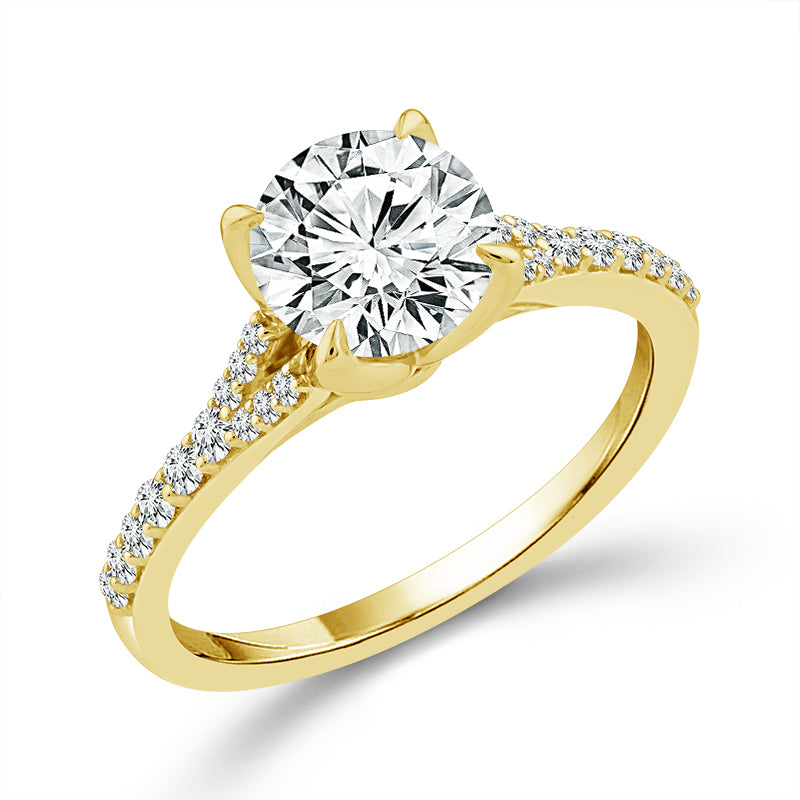 Diamond Engagement Ring 0.75 ct tw Center Round 14k Yellow Gold