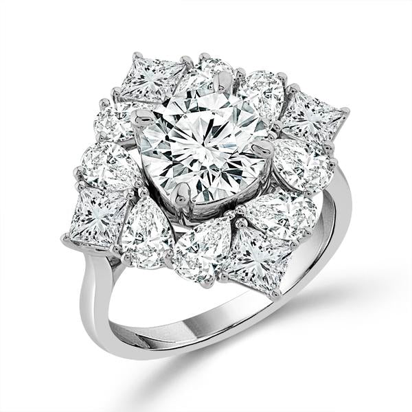 Diamond Engagement Ring 3.88 ct tw 14k White Gold