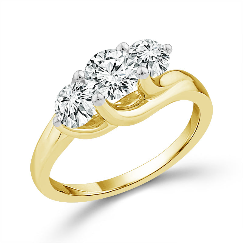 Diamond 3-Stone Ring 1.50 ct tw 14k Yellow Gold