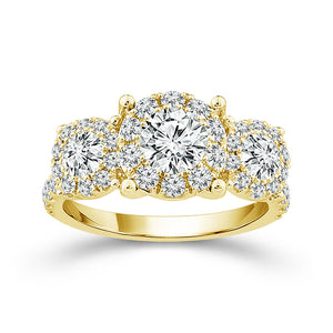 Diamond 3-Stone Ring 2 ct tw 14k White Gold