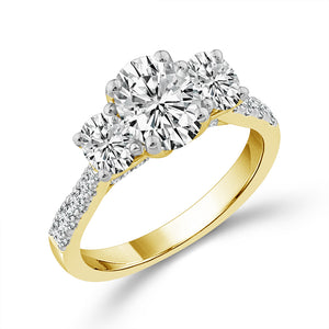 Diamond 3-Stone Ring 2 ct tw 14k White Gold