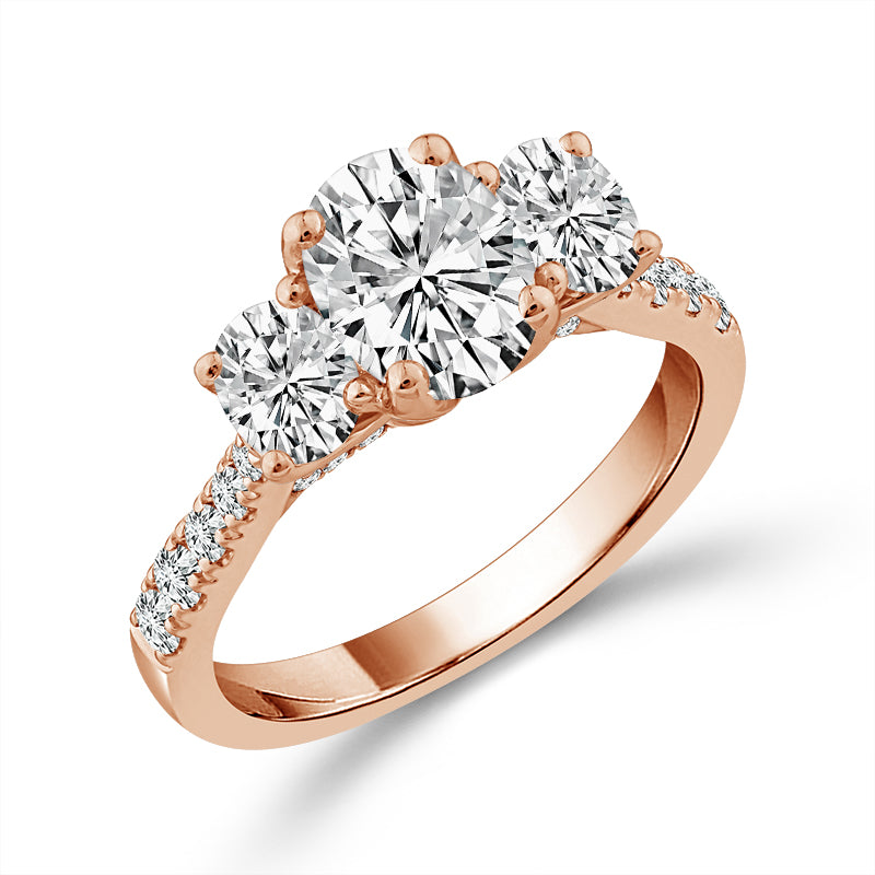 Diamond 3-Stone Ring 2 ct tw 14k White Gold