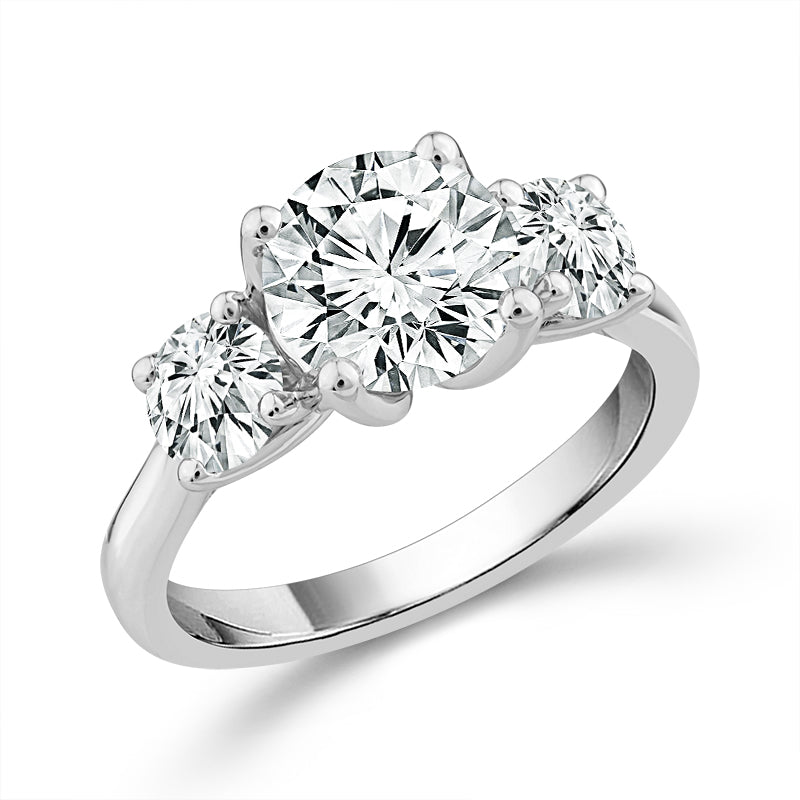 Diamond 3-Stone Ring 3 ct tw 14k White Gold