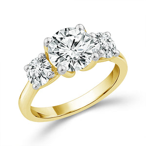 Diamond 3-Stone Ring 3 ct tw 14k White Gold