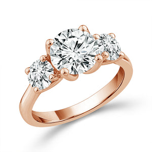Diamond 3-Stone Ring 3 ct tw 14k White Gold