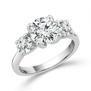 Diamond 3-Stone Ring 3 ct tw 14k White Gold