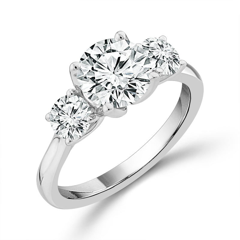 Diamond 3-Stone Ring 2.25 ct tw 14k White Gold